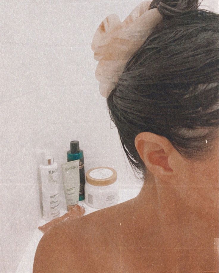 Clip wet hair up to keep it off your back