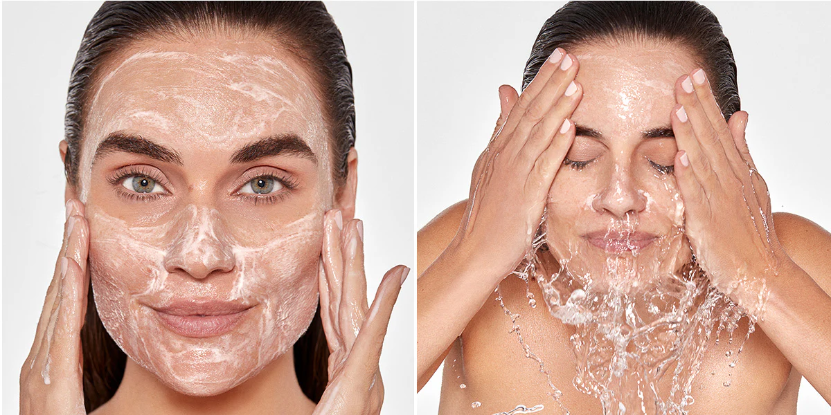Double Cleansing Technique for Clearing Forehead Pores