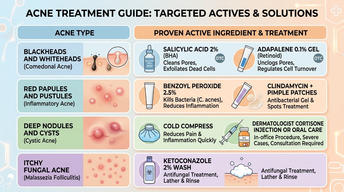 Acne Treatment Guide: Targeted Actives and Solutions for Each Pimple Type