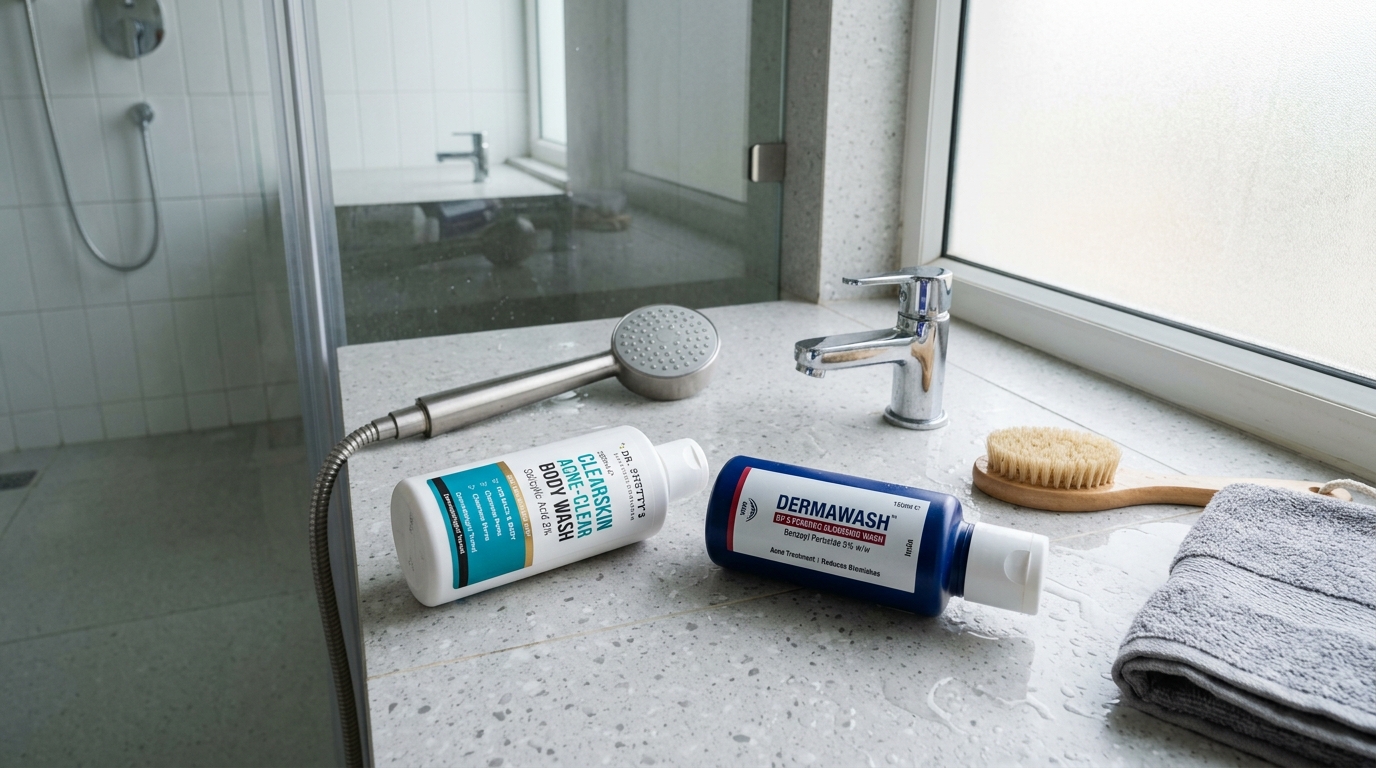 Best body wash for back acne in India clinical comparison