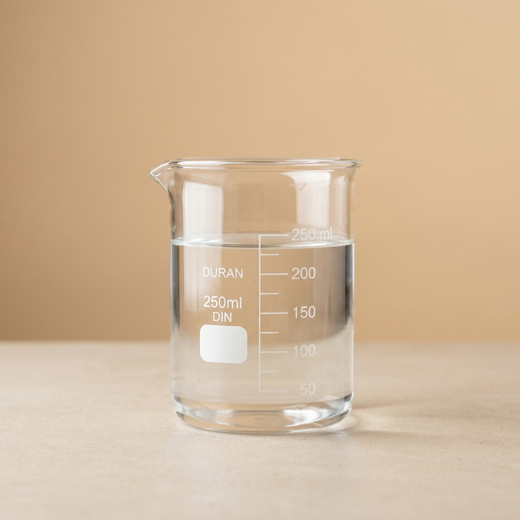 Hard water mineral scale and calcium deposits on bathroom faucet