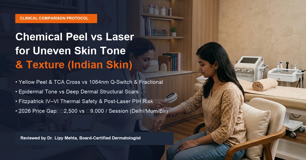 Dermatological comparison between chemical peeling acid and laser toning on Indian skin