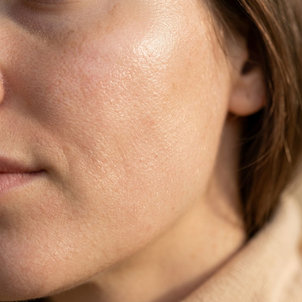 Close-up of clear soothing Cica ampoule drop on skin showing instant calming effect