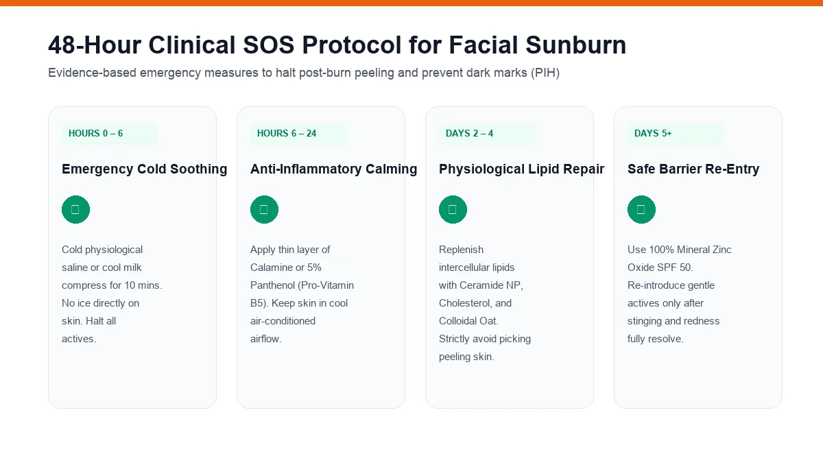 48-Hour Clinical SOS Protocol for Facial Sunburn and Heat Rash