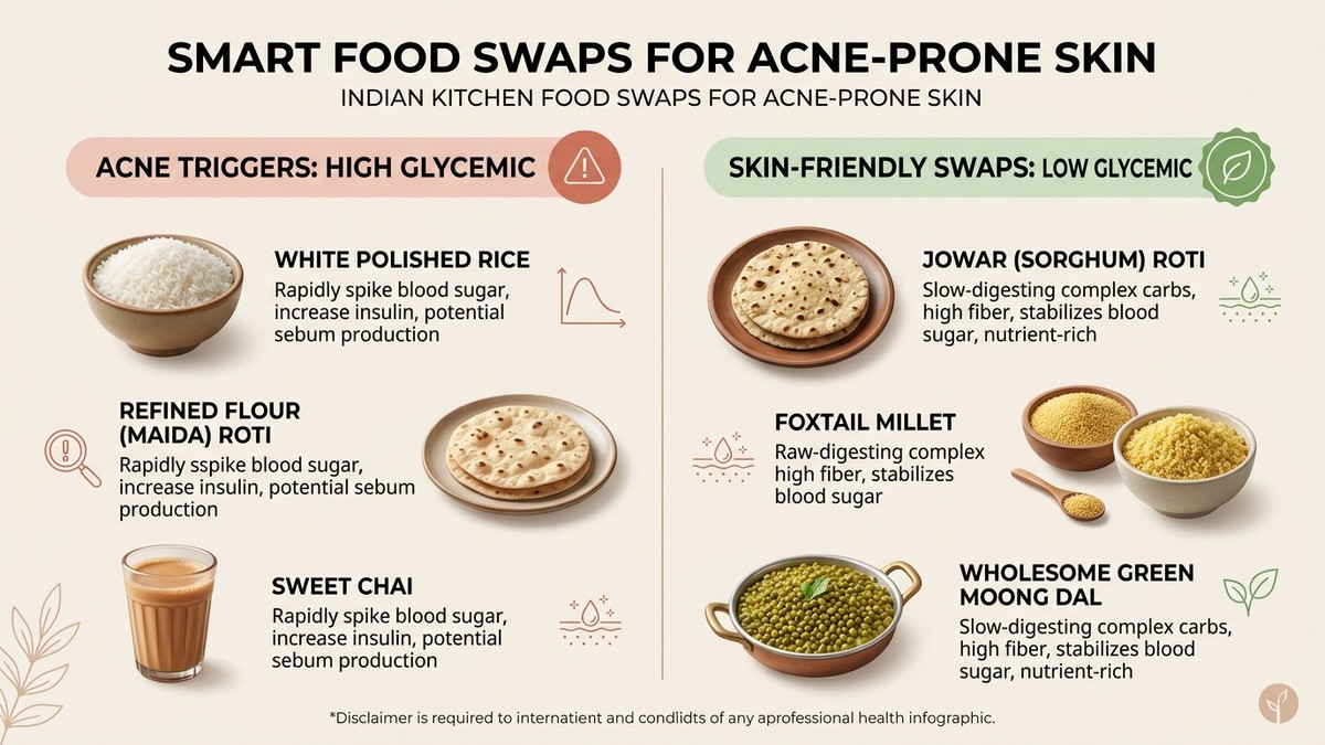 Smart food swaps for acne-prone skin in Indian kitchens