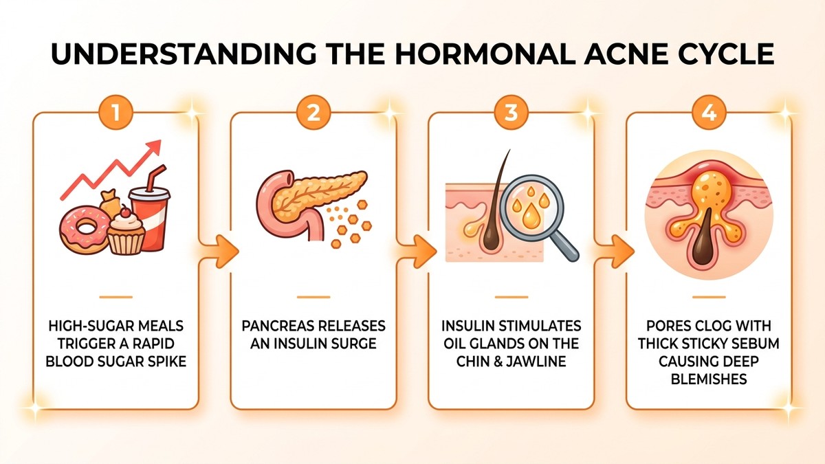 Hormonal acne insulin cycle diagram