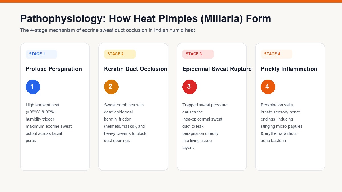 Heat rash and miliaria from blocked sweat ducts