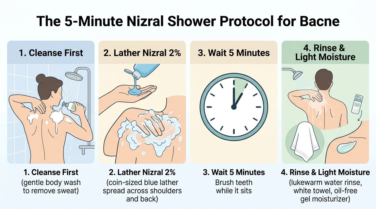 5-Minute Nizral Shower Protocol for Bacne
