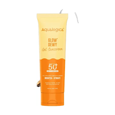 Aqualogica Glow+ Dewy Sunscreen SPF 50 Bottle Packshot