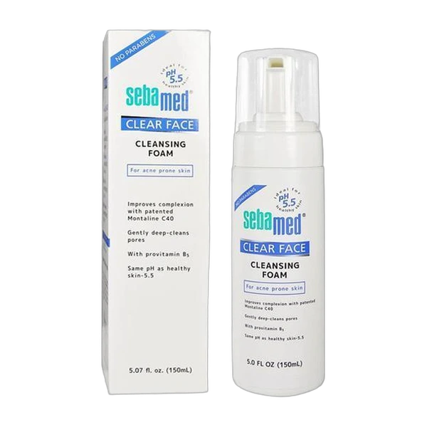 Sebamed Clear Face Cleansing Foam pH 5.5 bottle and box