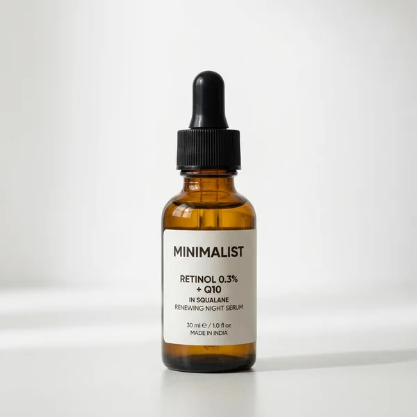 Minimalist 0.3% Retinol in Squalane 30ml amber glass dropper bottle