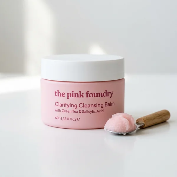 The Pink Foundry Clarifying Cleansing Balm 50g tub with Centella Asiatica and tea tree