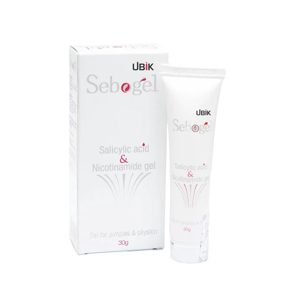 Sebogel Salicylic Acid 2% and Niacinamide 6% gel tube for oily skin care