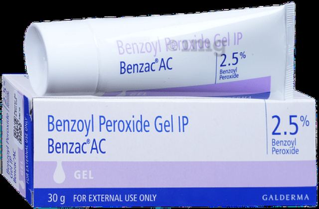 Benzac AC 2.5% Benzoyl Peroxide acne gel tube for Indian skin