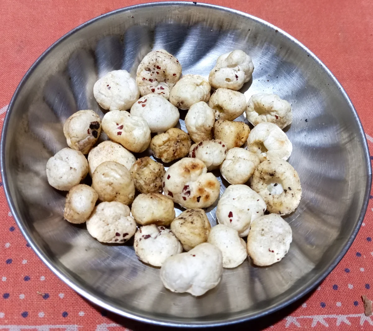 Roasted makhana fox nuts in bowl
