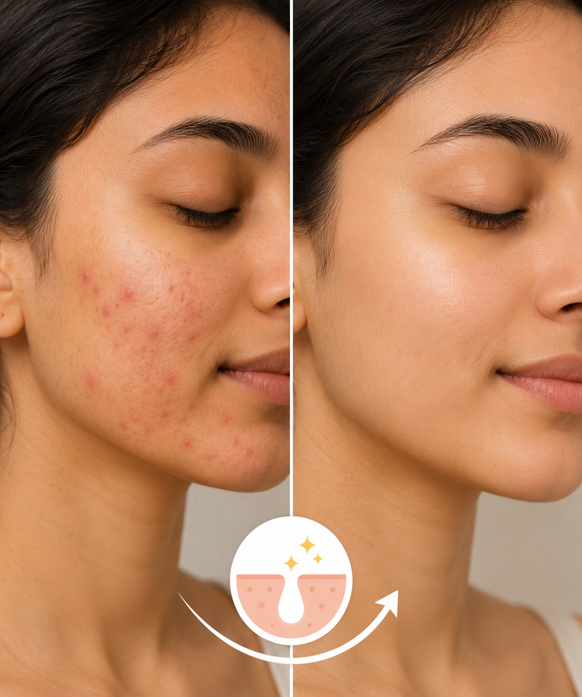 Healthy human skin texture glowing