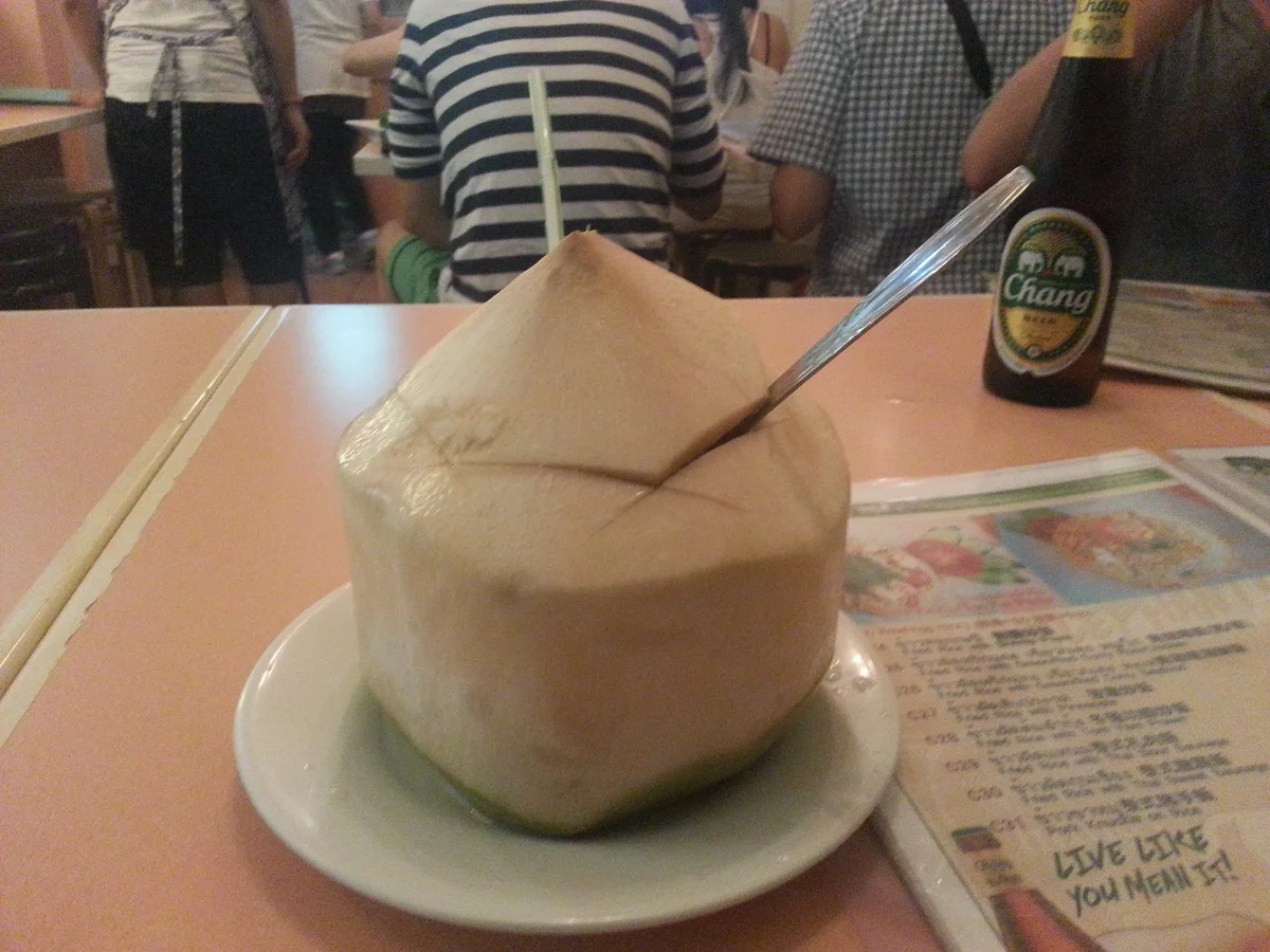 Fresh tender coconut water drink