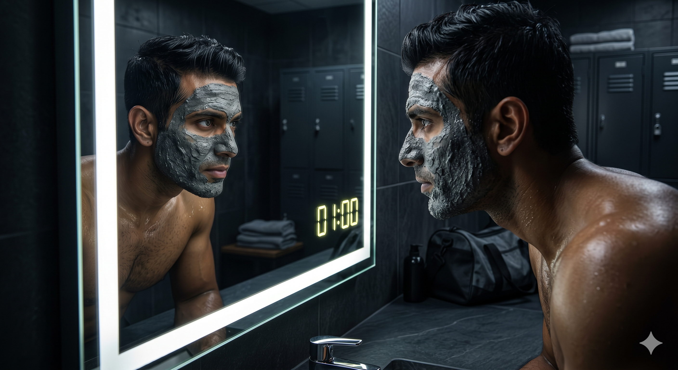 How to apply salicylic acid face wash for men using a 60 second timer.