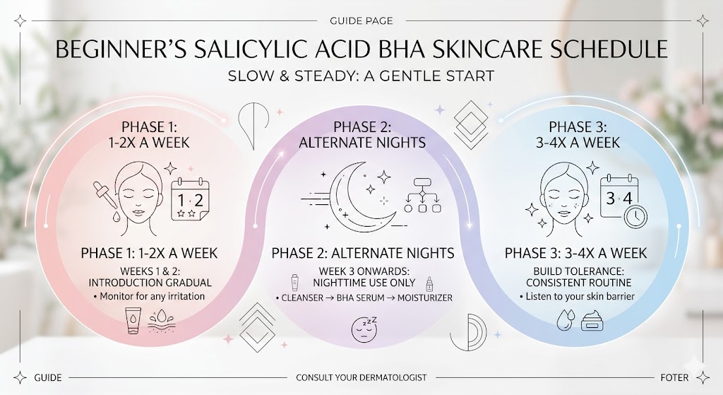 How often to use salicylic acid for face week by week schedule.