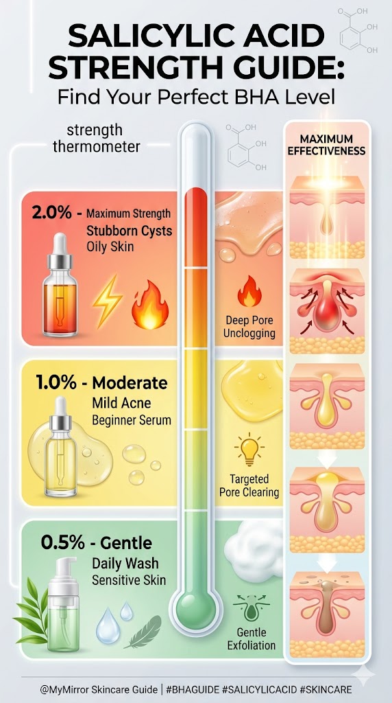 Difference between 0.5 and 1 salicylic acid face serum benefits.