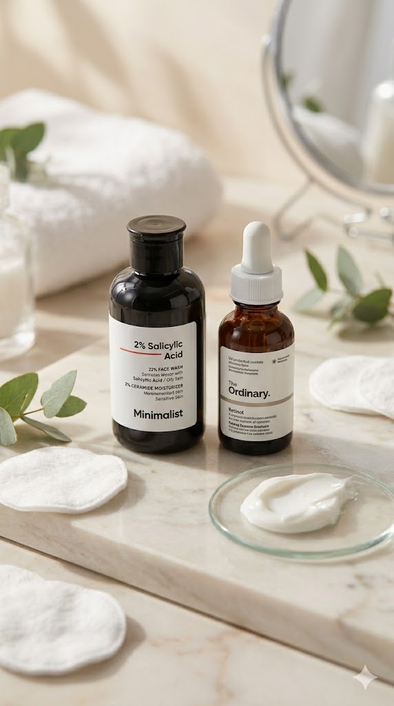 How to use salicylic acid cleanser and retinol by the ordinary.