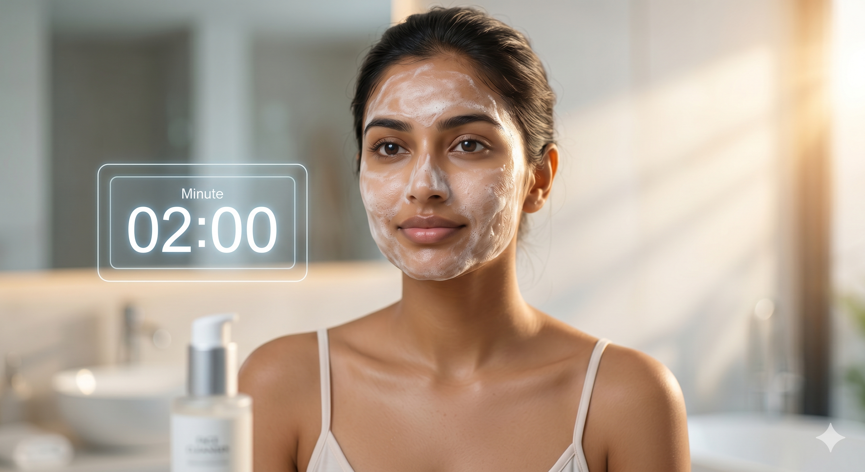 Short contact therapy leaving salicylic acid face wash on skin for 2 minutes.