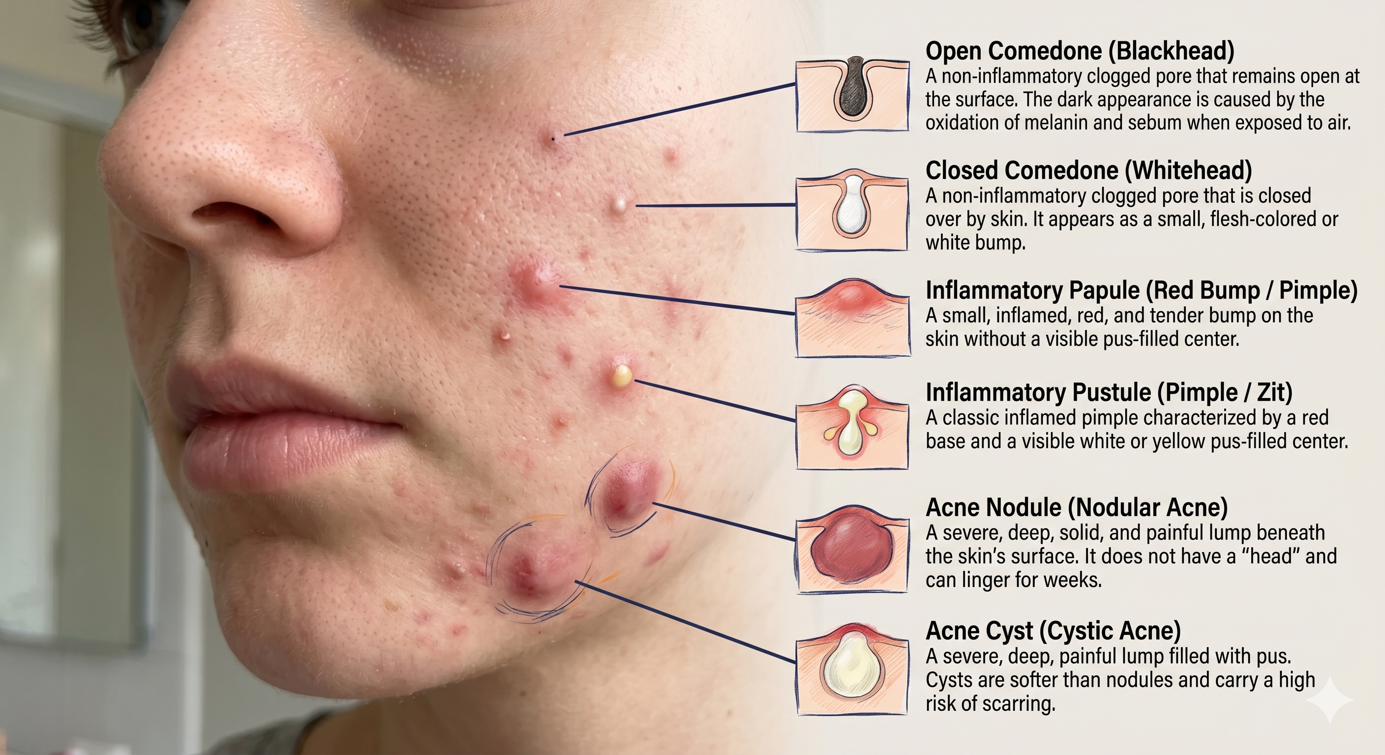 Types of Acne Guide Illustration