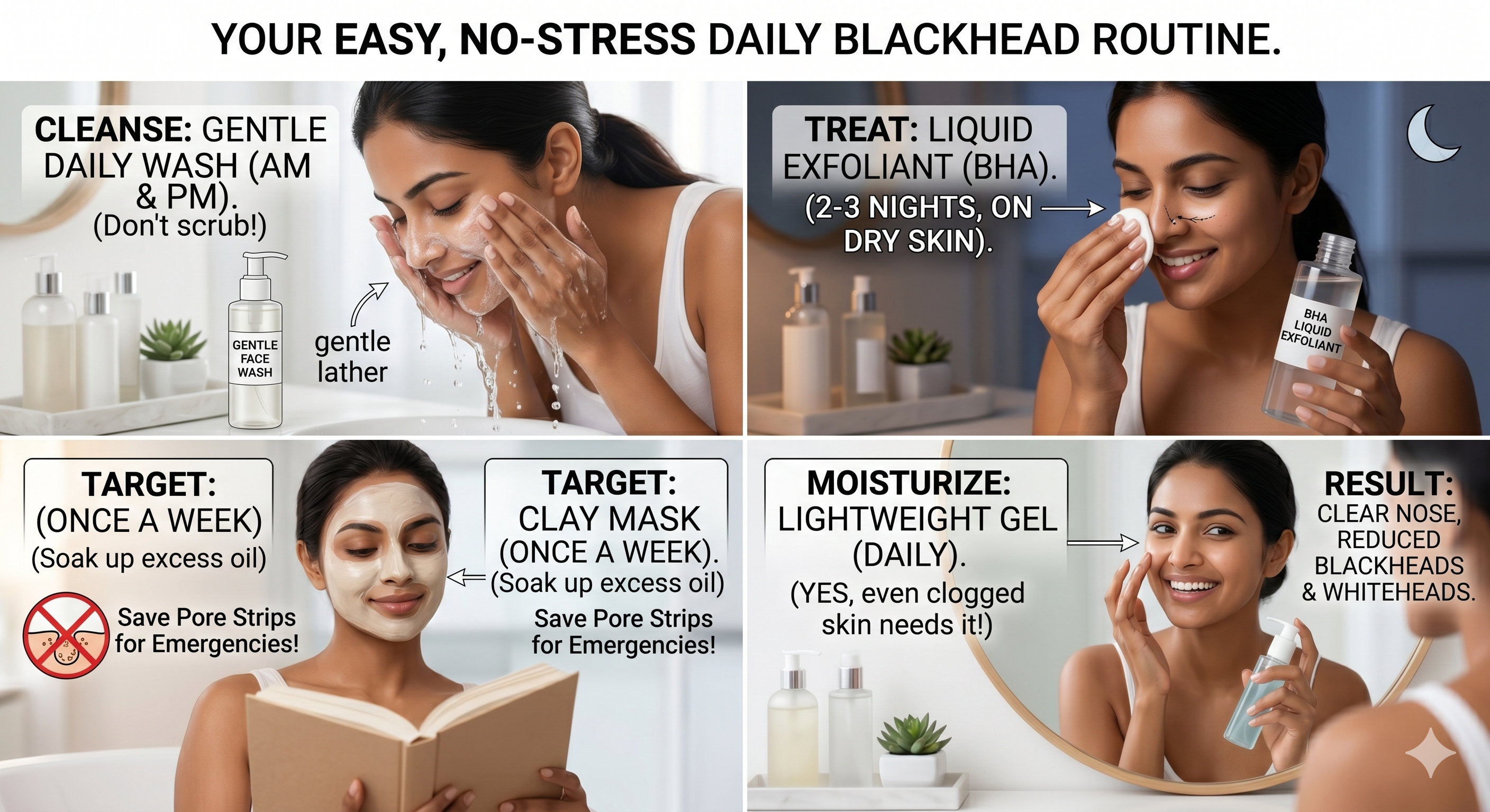 Recommended routine for blackheads and whiteheads